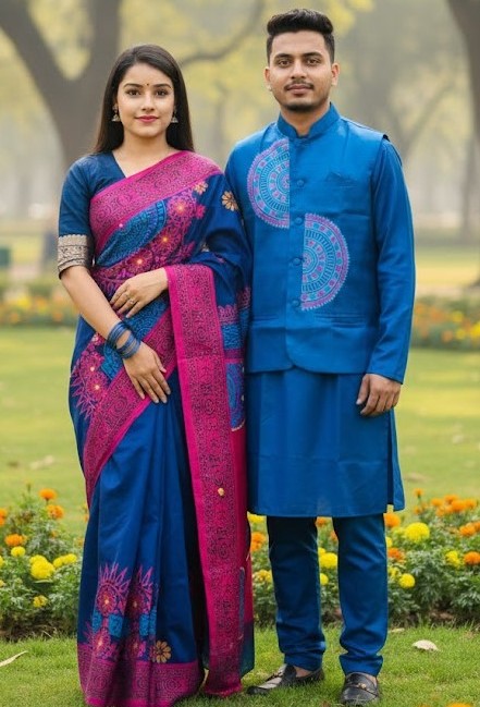 Sharee Panjabi Couple with Koti